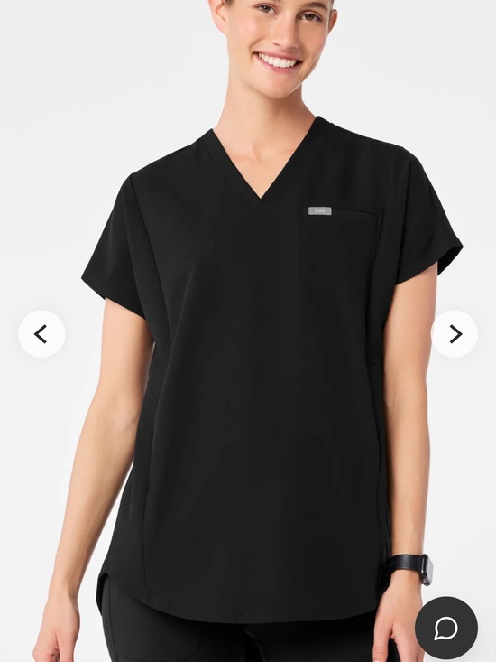 Figs Tops - Figs Women's Black V-Neck Scrub Tunic